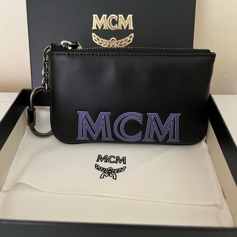 NWT MCM Monogram Spanish Napa Leather Key Pouch